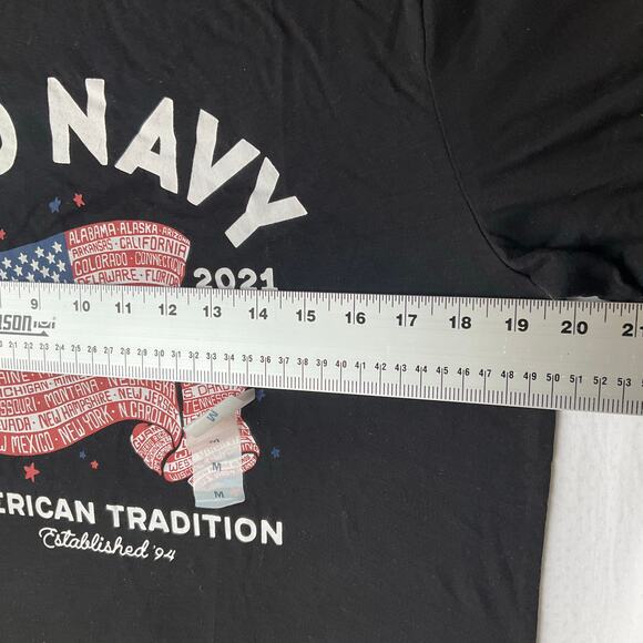 Old Navy Men Short Sleeve T-shirt size M, Black, American Tradition - Picture 3 of 8